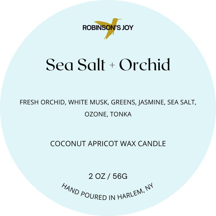 ROBINSON'S JOY - Wholesale Travel Candles - Sea Salt + Orchid 2oz Travel Candle - Spring 20262