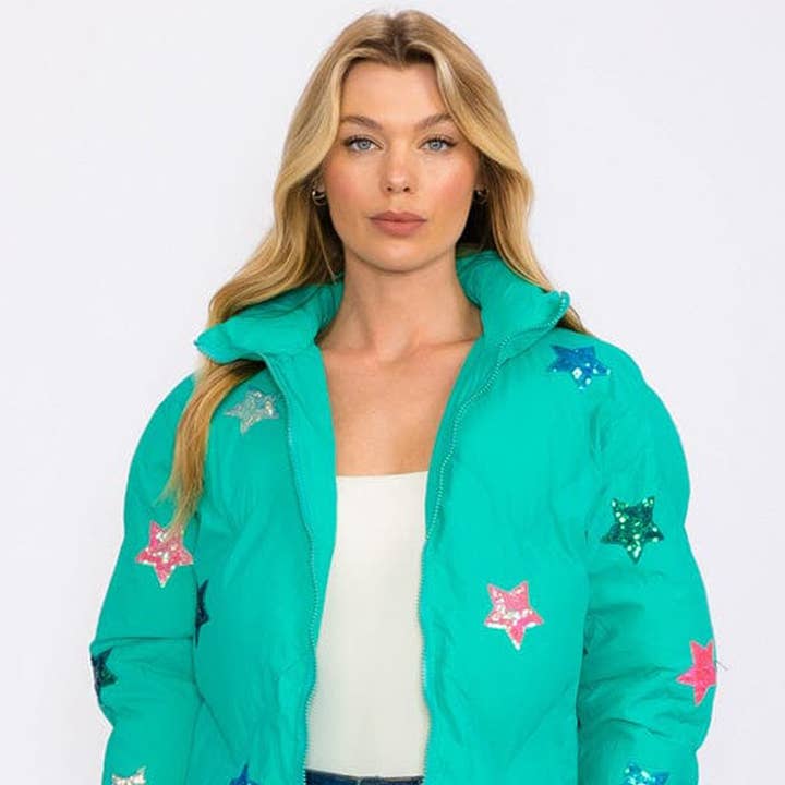 IFJ54514- Stjernepaliet lynlås pufferjakke for engroshandel hos IWT Brands