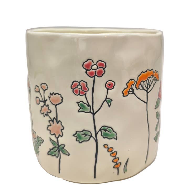 GARDEN BLOOM 5" PLANTER, 5"/6.5" NESTED WITH 80699 for wholesale by Blue Sky Clayworks