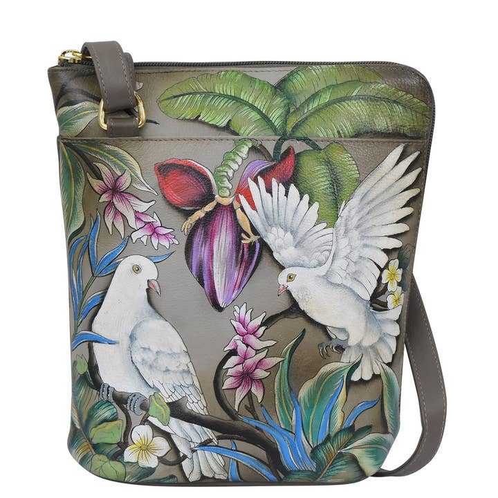 Organizer Crossbody With Extended Side Zipper - 493 for wholesale by Anuschka | Vanya Lara (USA)