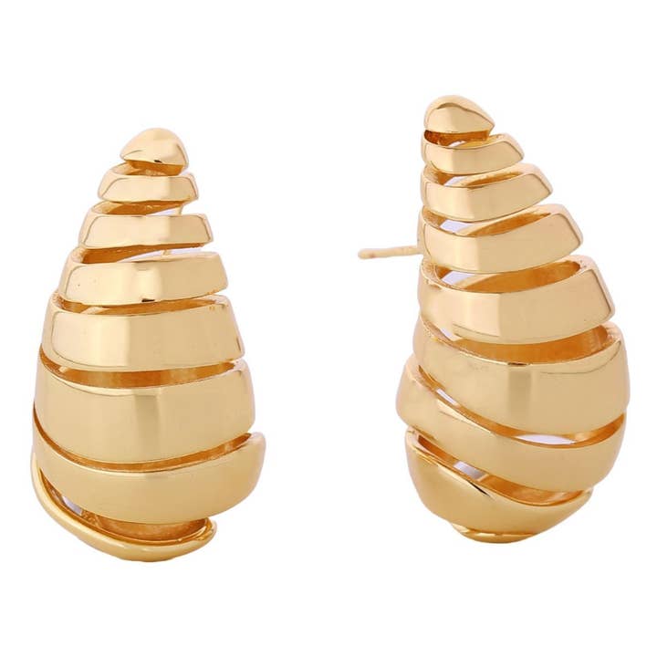 14K Gold Spiral Stud Earrings for wholesale on Faire