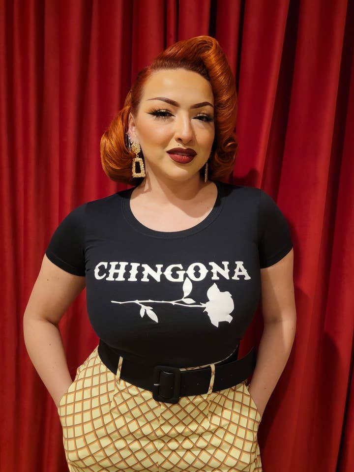 T-shirt Chingona for wholesale by Rockin Bettie