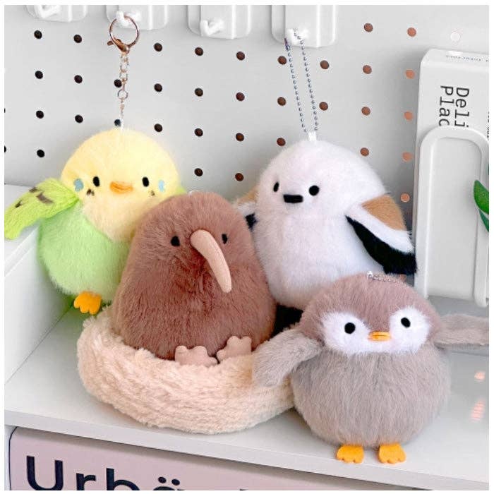 K-Wonderland - Wholesale Keychain - Women's - Fluffy Big Bird Plush Keychain – 4 Adorable Designs Random3