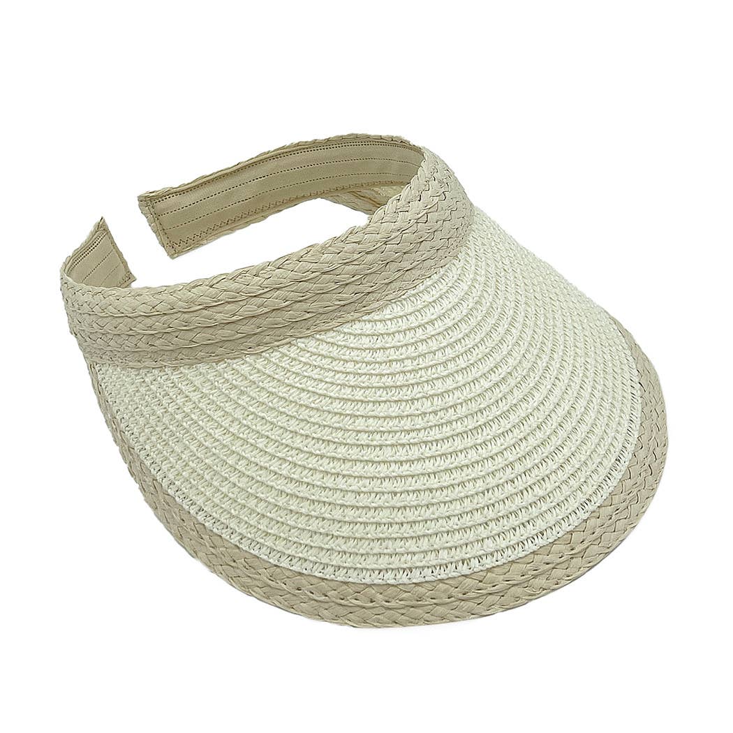 Fashion City - Wholesale Visor - Women's - Colored Straw Sun Visor Sun Hat5