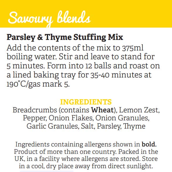 Carla's Foods Ltd - Wholesale Dried Spice Mix - Carla's Parsley & Thyme Stuffing Mix3