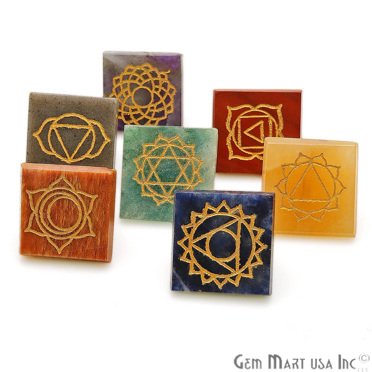 GemMartUSA - Venta al por mayor Piedras/cristales espirituales - Lote de 7 chakras, pirámide curativa, piedras de meditación espiritual1