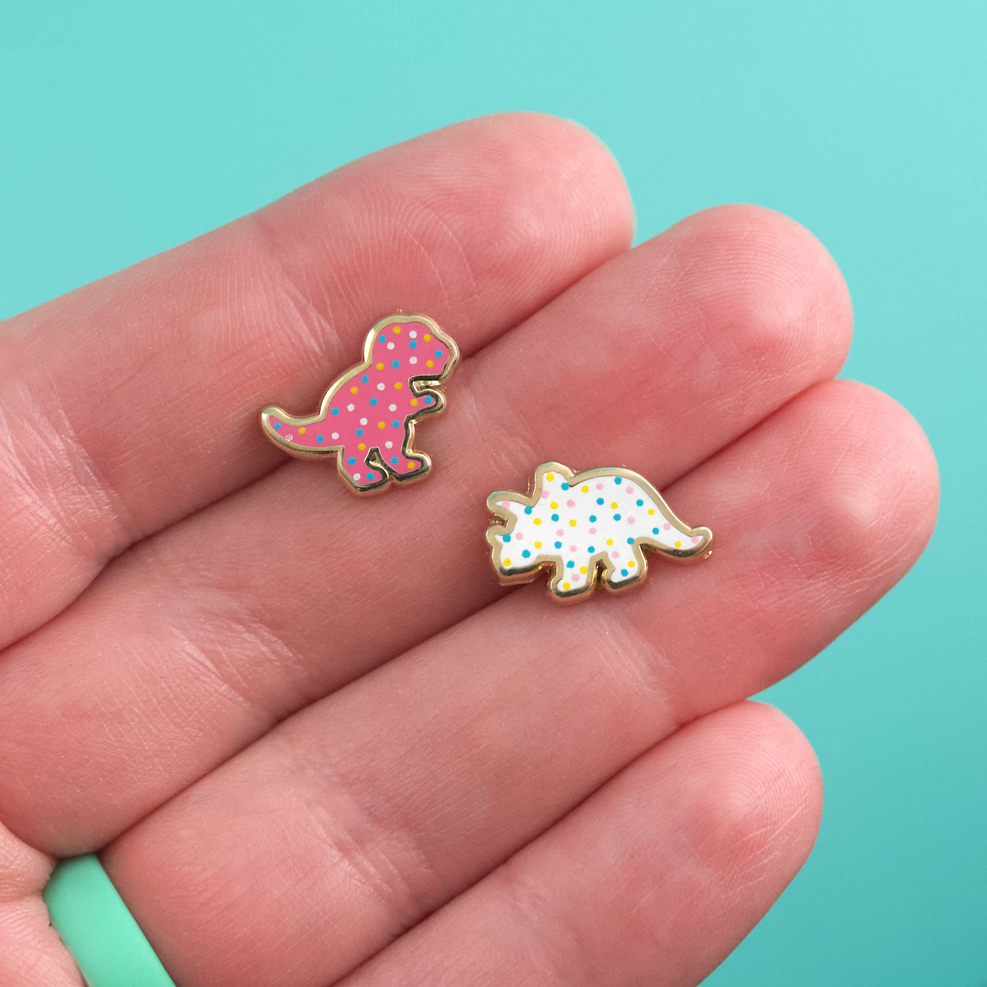 LuxCups Creative - Wholesale Stud/Post Earrings - Dino Cookie Style 2 Earrings4