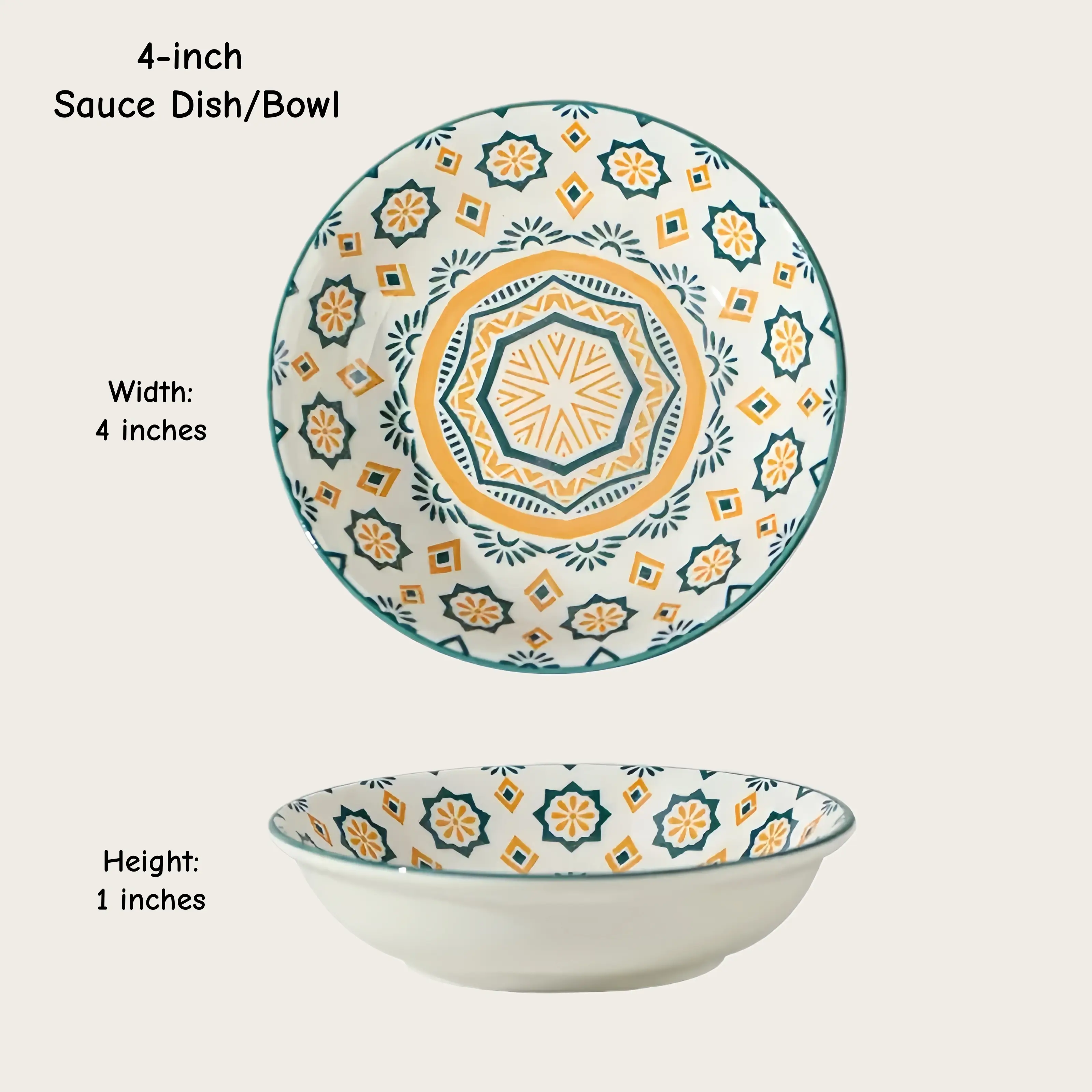 Otterware - Vente Bols à condiments/sauces - Plats à trempette en céramique style marocain (6 styles)35