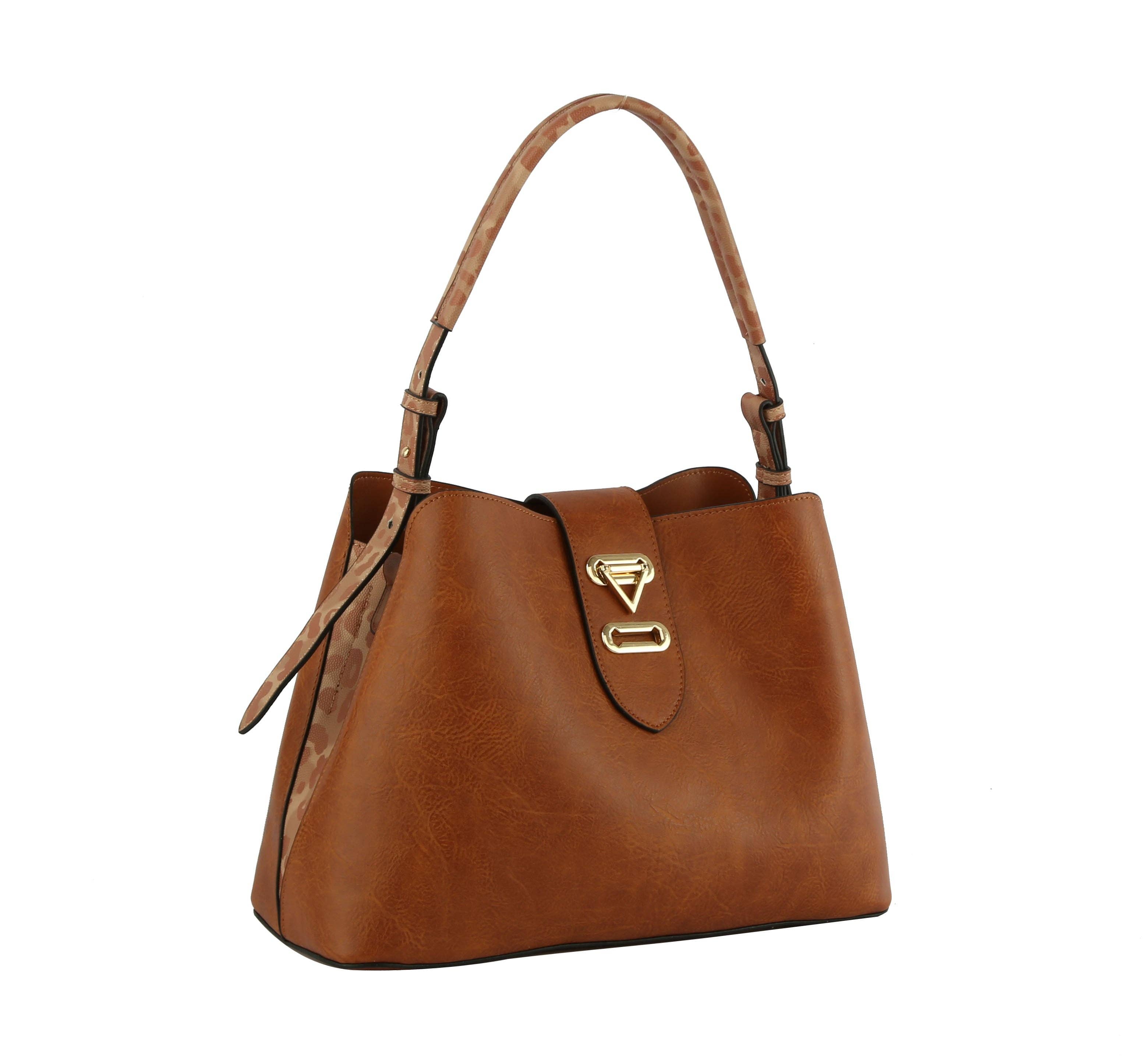 Handbag Factory Corp – Großhandel Satchel – Damen – Weiche Umhängetasche aus Lederimitat mit oberen Griffen und Innenreißverschluss1