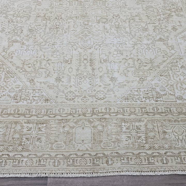 MesopotamiaRugs - Wholesale Area rug - Oversized Neutral Turkish Rug 9x12: Vintage Cream Beige Wool Area Rug1