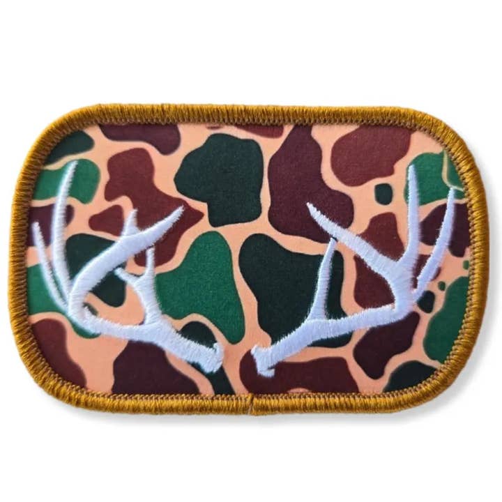 ThatsRad - Wholesale Patch - Camo Antlers Embroidered Iron On Patch