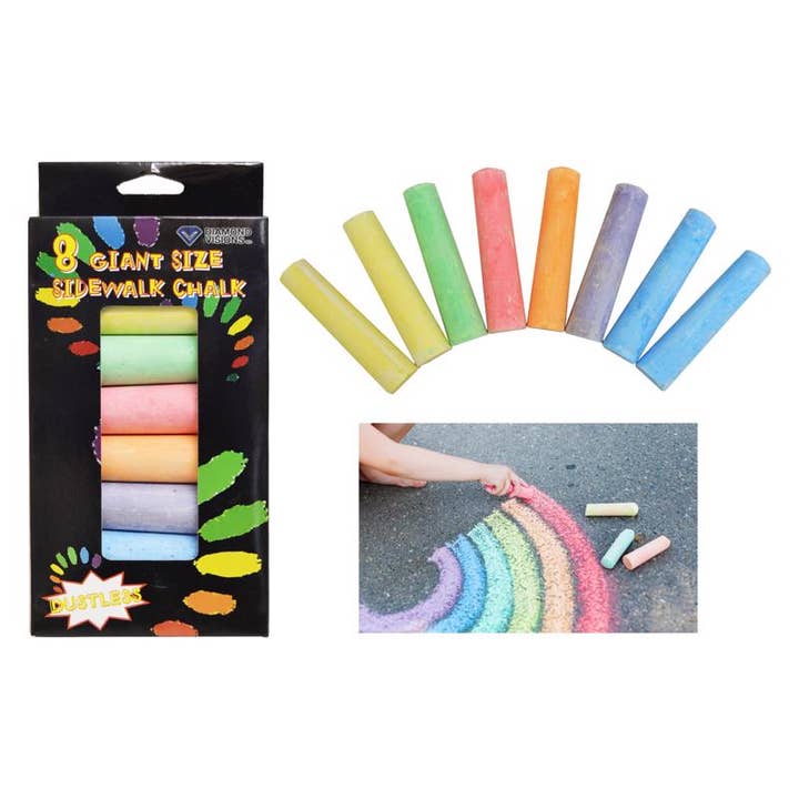 Everyday Supply Co - Wholesale Chalk - Max Force Giant Dustless Sidewalk Chalk, 8pk, 24 Cases