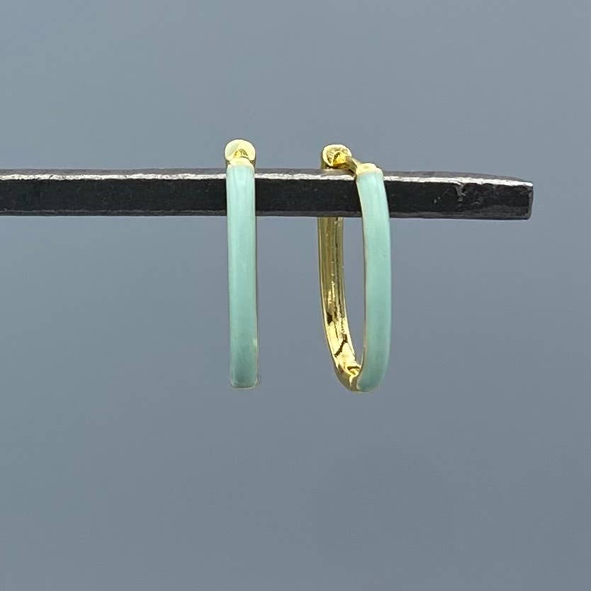 Something Silver - Vendita all'ingrosso Orecchini a cerchio - Orecchini a cerchio con chiusura a scatto e maglie oblunghe smaltate5