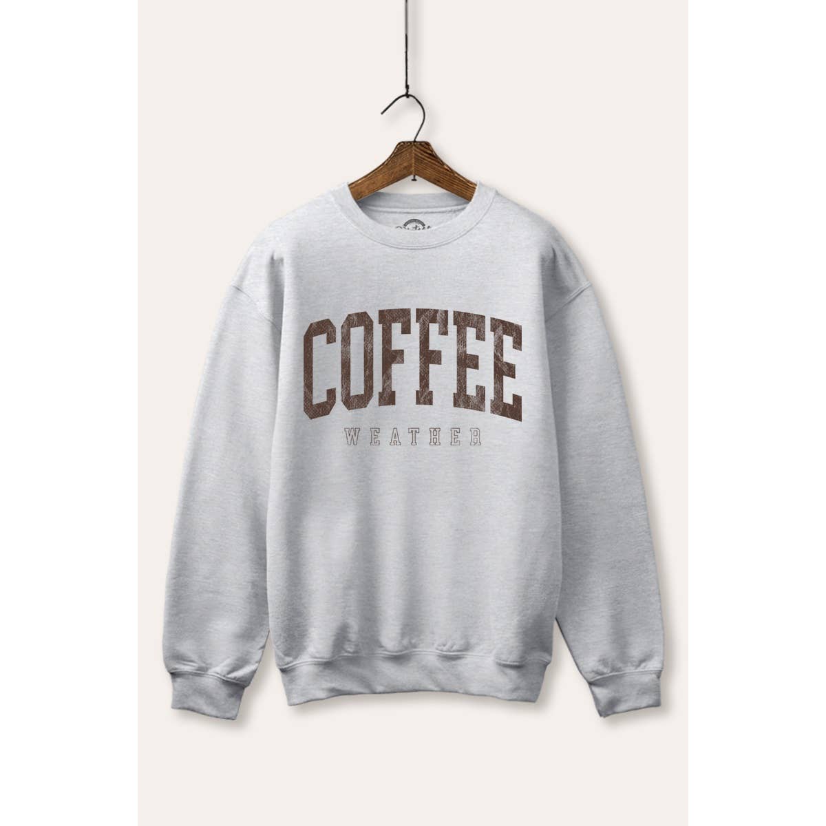 STARCHIS - Venta al por mayor Sudadera estampada - Mujer - SUDADERA GRÁFICA DE FORRO POLAR PARA CLIMA DE CAFÉ EN BLANCO1