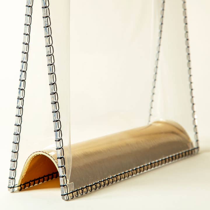 Sea Lily - Wholesale Clutch Bag - Women's - 7042 - Clear Clutch Bag with Gold Handle
