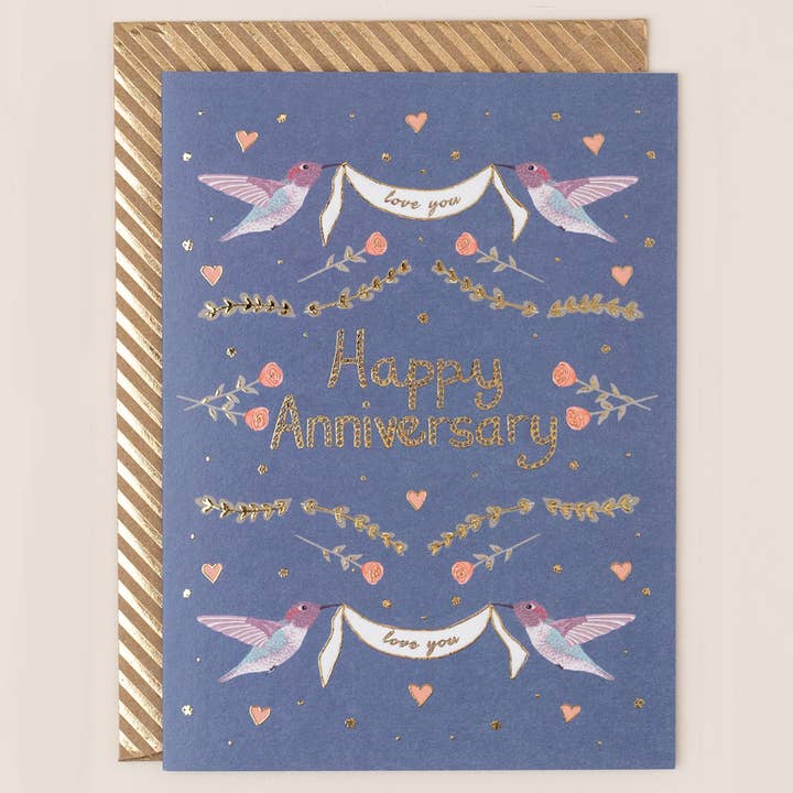 Guldfolierat jubileumskort för wholesale av Apple & Clover