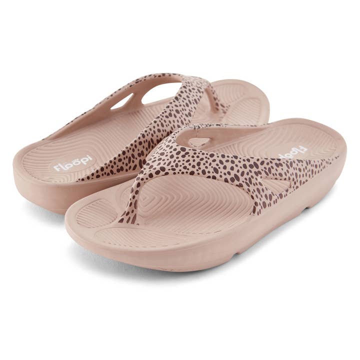 Womens Blair Printed Comfort Flip Flop Thong Sandal- Leopard for wholesale by Floopi
