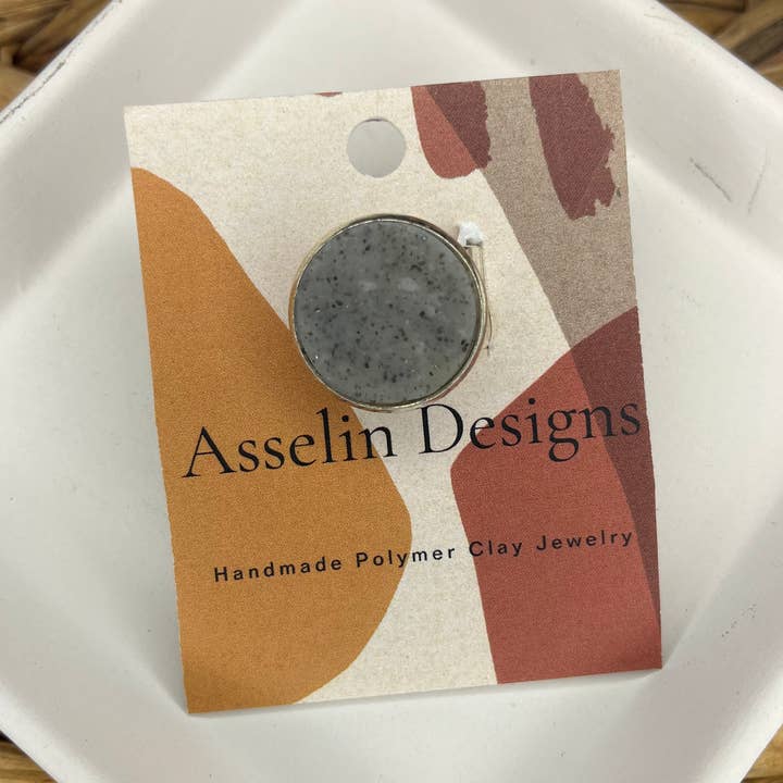 Polymer Clay Ring - Granit for engroshandel hos Asselin Designs