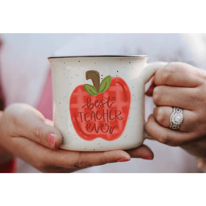 Best Teacher Ever Apfeltasse für den Großhandel von Doodles By Rebekah