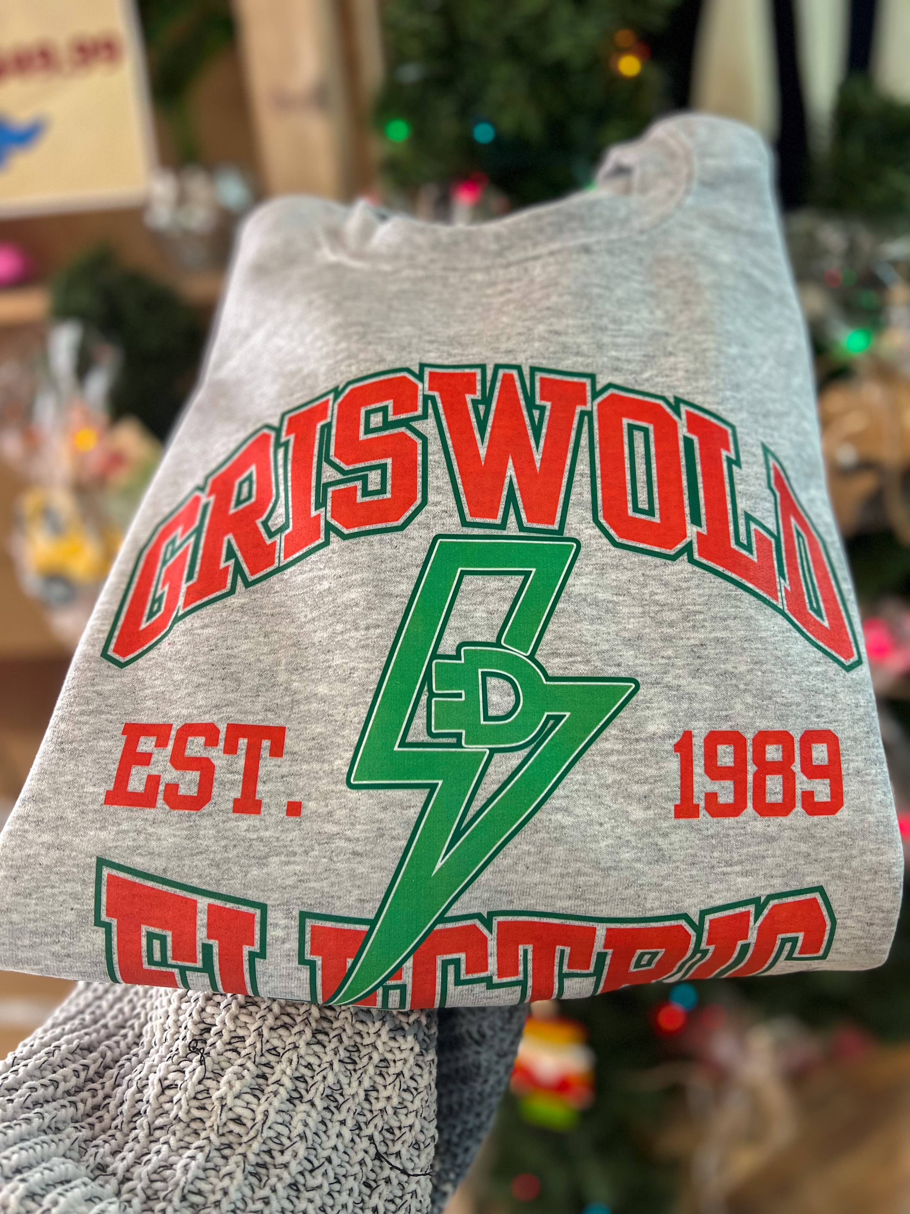 Front Porch Boutique - Wholesale Graphic Sweatshirt - Unisex - Griswold Electric Christmas Sweatshirt0