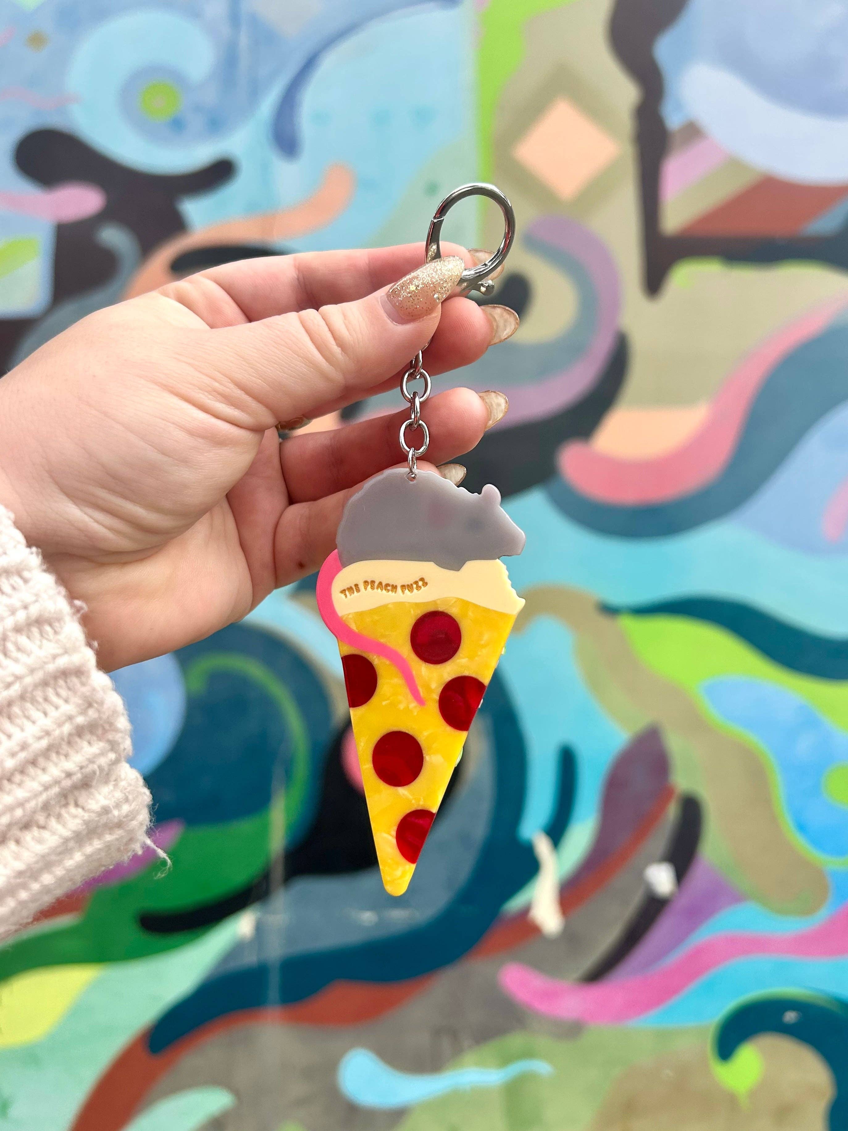 The Peach Fuzz - Wholesale Keychain - Unisex - Pizza Rat Keychain1