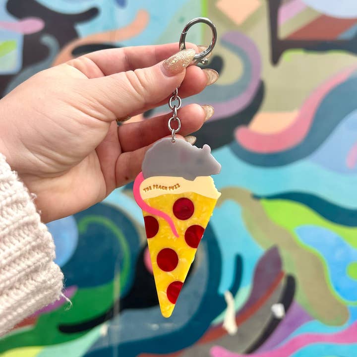 The Peach Fuzz - Wholesale Keychain - Unisex - Pizza Rat Keychain1