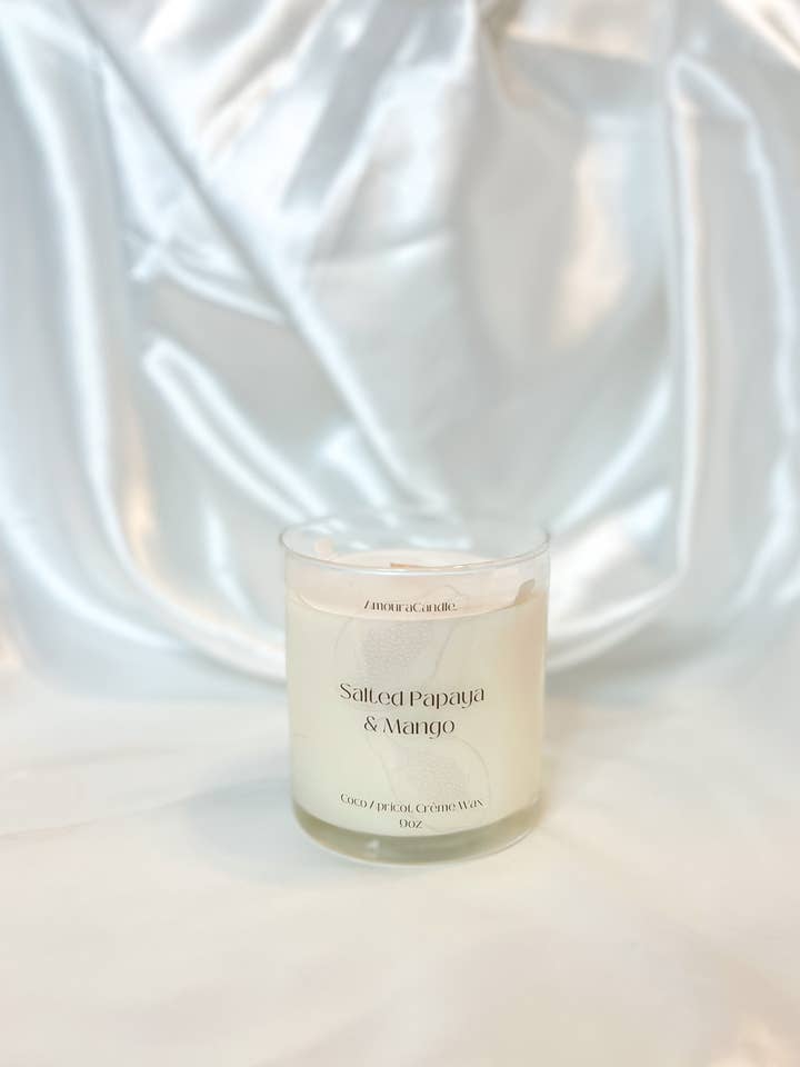 Vela de Papaya Salgada & Manga 9 oz por atacado de Amoura Candle