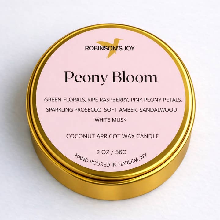 Peony Blossom 2oz Travel Candle - Spring 2026 for wholesale by ROBINSON'S JOY