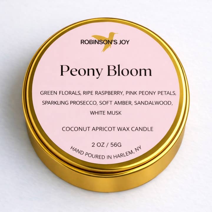 ROBINSON'S JOY - Wholesale Travel Candles - Peony Blossom 2oz Travel Candle - Spring 2026