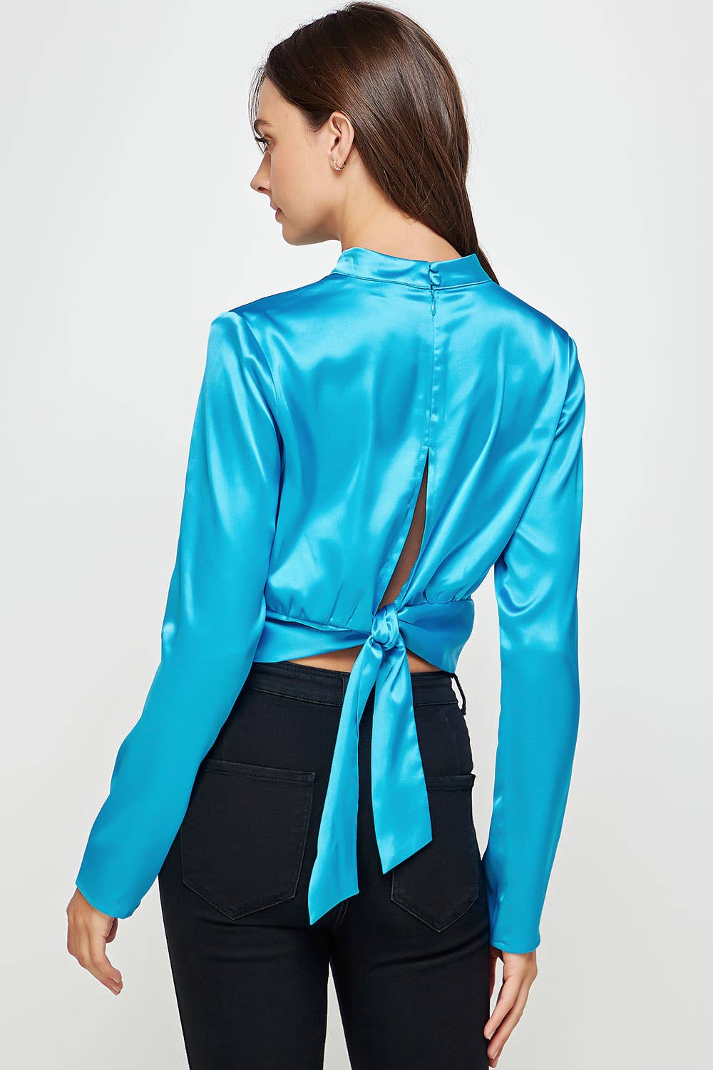 Strut & Bolt – wholesale Blouse – Women’s – Back Bow Tie Satin Blouse28