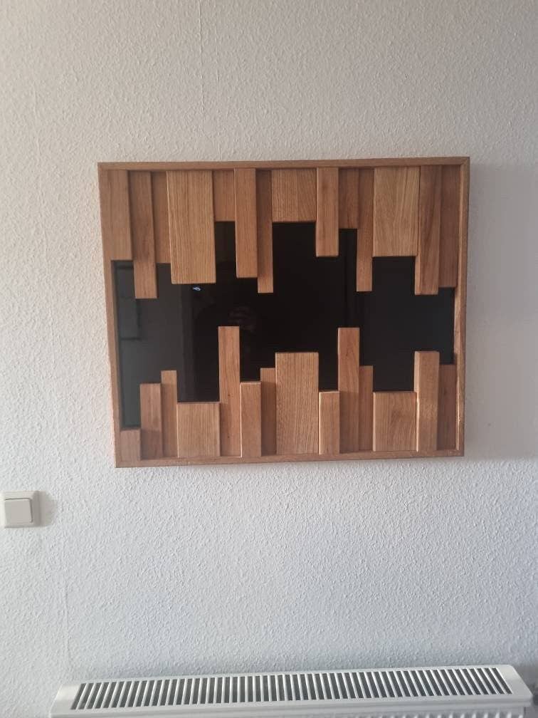 Woodequipment24 - Vendita all'ingrosso Decorazione da parete 3D - Murale 3D da parete “Stabka” in legno massello di quercia fatto a mano4