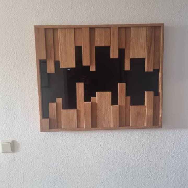 Woodequipment24 - Vendita all'ingrosso Decorazione da parete 3D - Murale 3D da parete “Stabka” in legno massello di quercia fatto a mano4