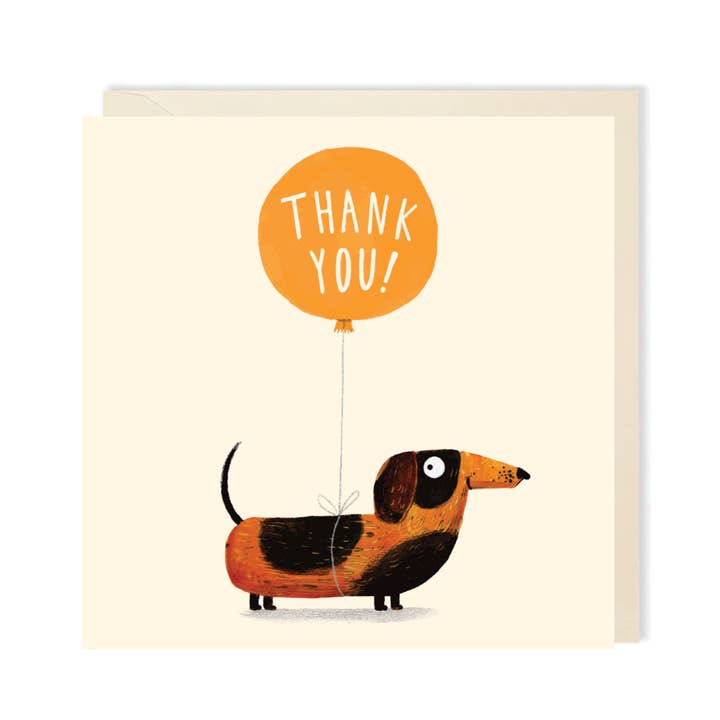 Happy Puppy Thank You Greeting Card | Dog Thank You Card for wholesale by Charley Rabbit Cards