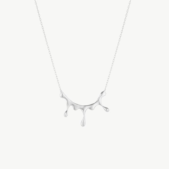 Dripping Silver Melting Necklace for wholesale by Mejoma