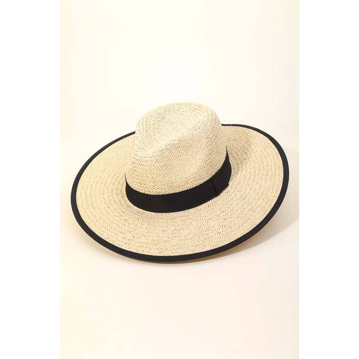 Anarchy Street - Wholesale Straw Hat - Women's - Straw Braided Ribbon Band Fedora Hat