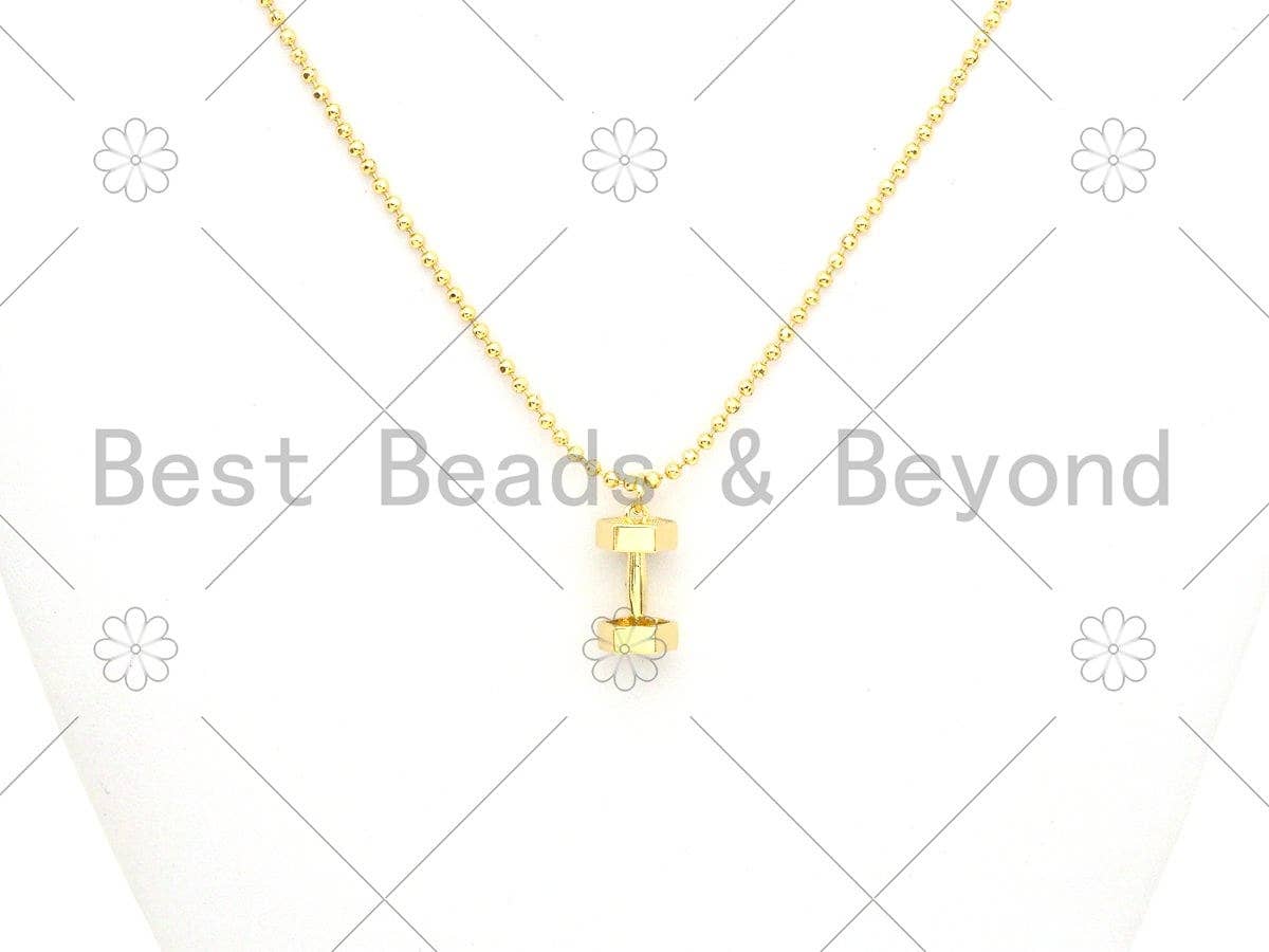 BestBeads&Beyond – Engroshandel Vedhæng/charm – Guld/sølv håndvægt form vedhæng/charme, 18K guld fyldt håndvægt charme, halskæde armbånd charme vedhæng, 9x18mm, Sku #L5801