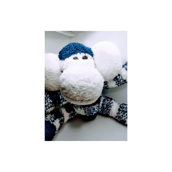 Juanita Plushies - Wholesale Stuffed/Plush Toy - Kids & Baby - Clive Sock Monkey - Blue and White