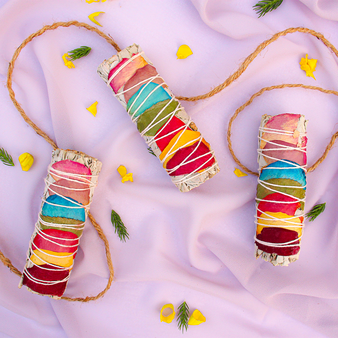 Espoir & Amour - Vendita all'ingrosso Salvia - Bastoncino di Salvia 7 Chakra da 10 cm - Biologico, Legato a Mano in California3