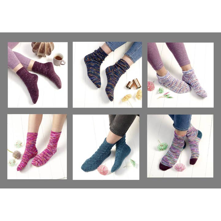 Manos strikkeopskrift - Socktails 7 sokker hæfte (trykt) for engroshandel hos Rooster Yarns