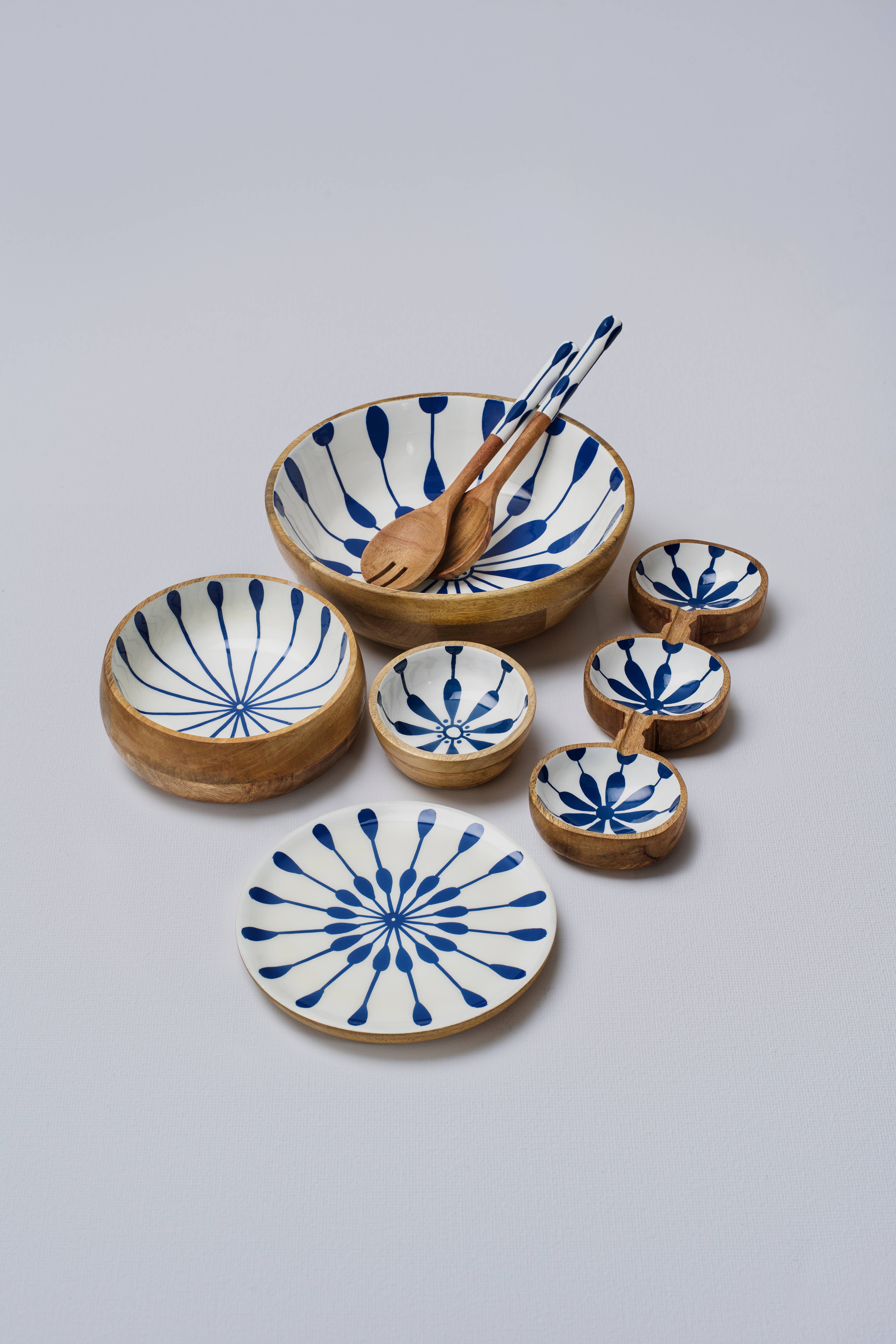 Atolia Designs - Wholesale Kom - Sokka Jardin Gestreepte Houten Saladeschaal4