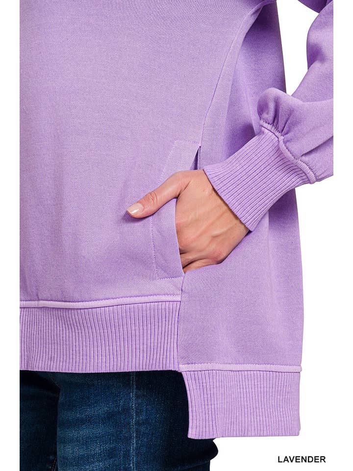 Vanilla Monkey - Wholesale Sweatshirt - Women's - Pigment Dye Fleece Hi-low Hem Pullover With Pocket9