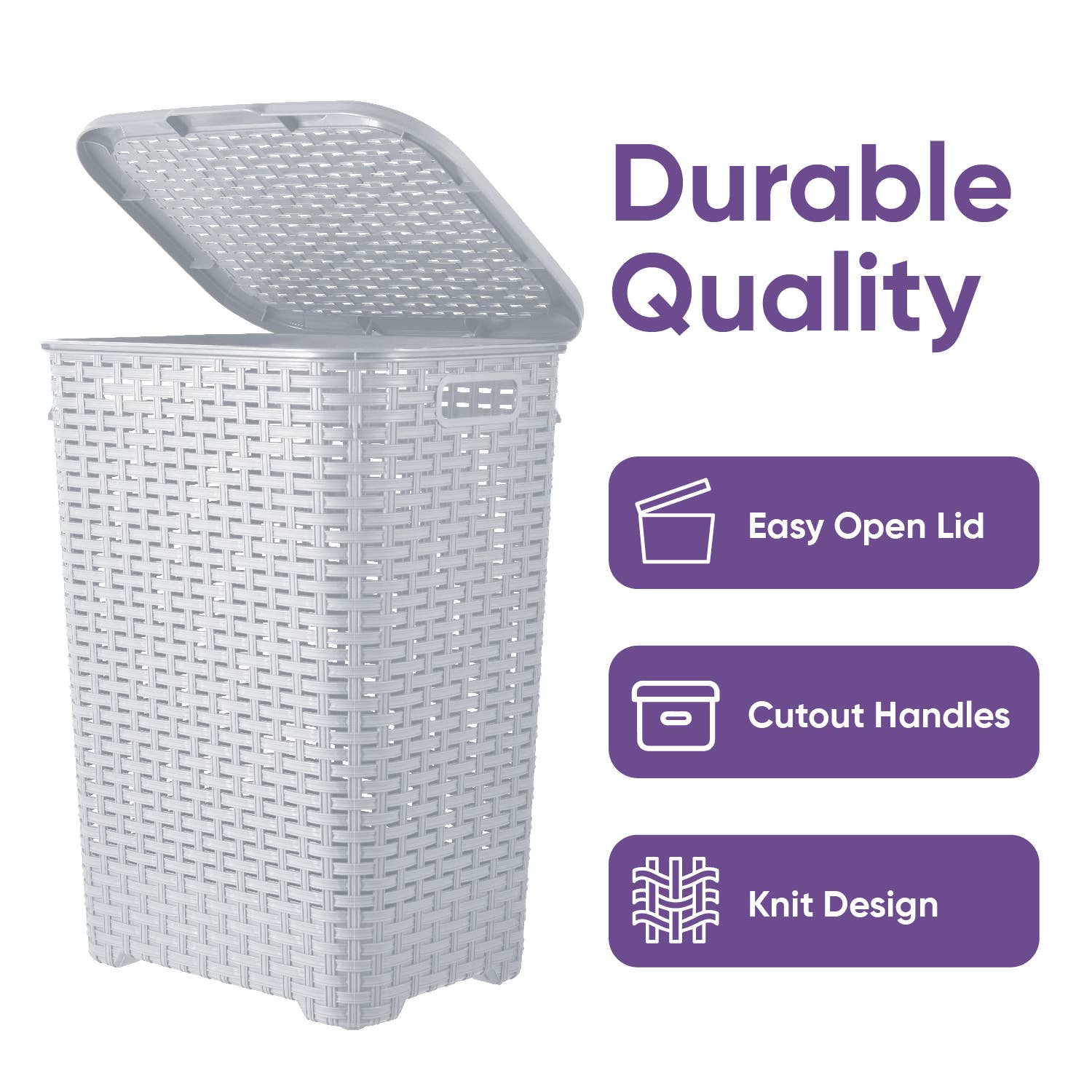 Superio Brand - Wholesale Laundry Hamper - Wicker Design Laundry Hamper, 60 Liter Tall Laundry Hamper8