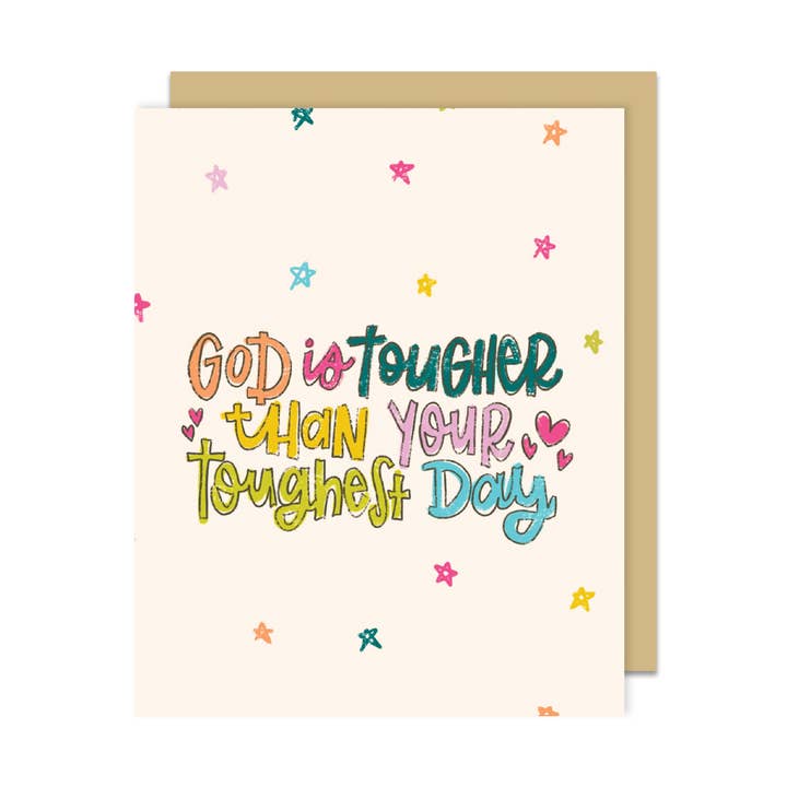Gud är tuffare än din tuffaste dag hälsningskort för wholesale av Kingfolk Co