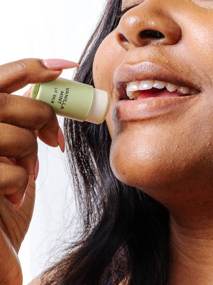 Vanilla Mint Organic Lip Balm / 0.3 oz Biodegradable Tube for wholesale by Good Flower Farm