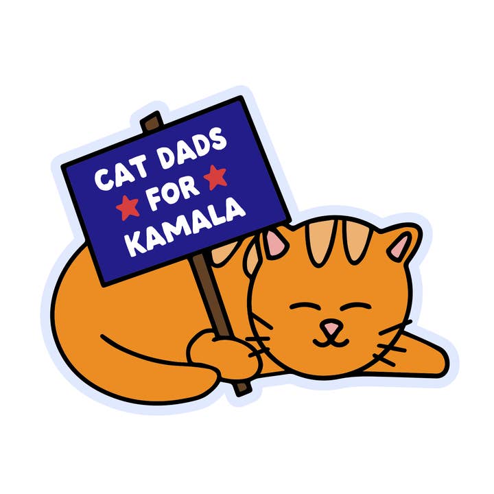 Adesivo in Vinile "Papà di Gatti per Kamala" per la vendita all'ingrosso da parte di Mouthy Broad