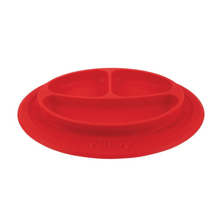 Nuby - Wholesale Dinner Plate - Kids & Baby - Sure Grip Miracle Mat Section Plate in Red