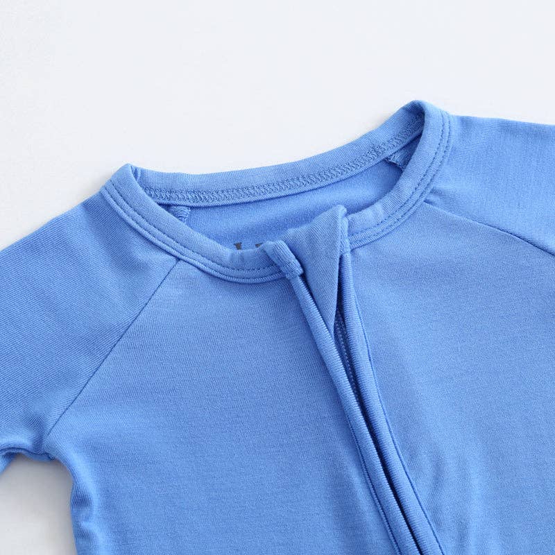 Luxie Charm - Wholesale Bodysuit (Footed) - Baby - Pure Blue Zippered Romper NICU Micro-Preemie Sleep & Play5