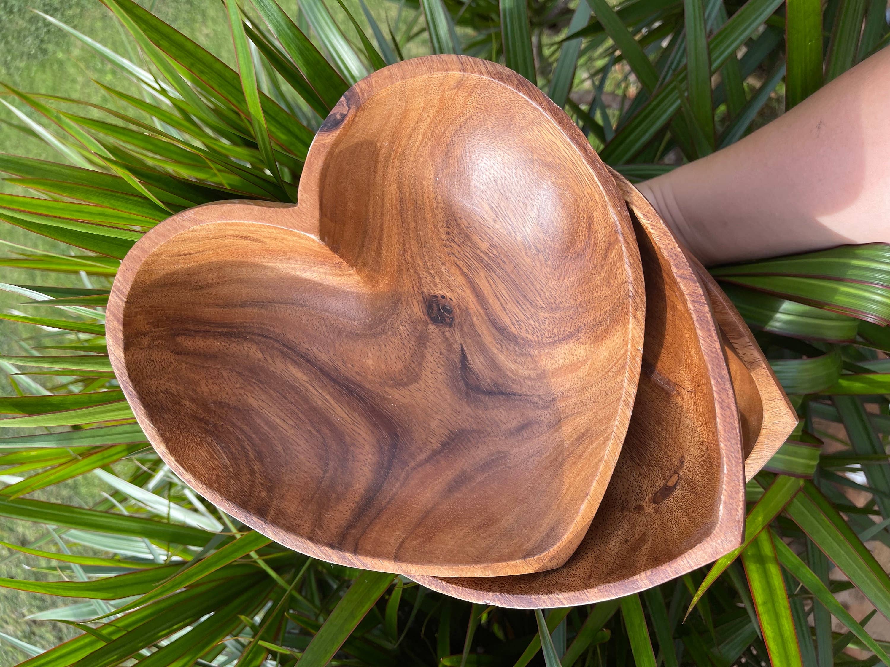 Woodware&Co – wholesale Candle holder – WHOLESALE Large Wooden Heart Bowls2