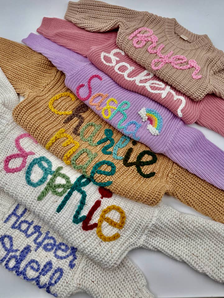 Pretty Little Stitch - Venta al por mayor Jersey de punto - Niños - Suéteres gruesos bordados a mano4