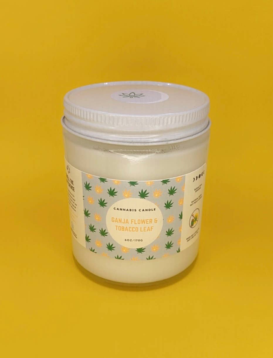 Daralyn's Designs – Vela em jarro/copo por atacado – Vela de cannabis | 6oz | Cera de cânhamo3